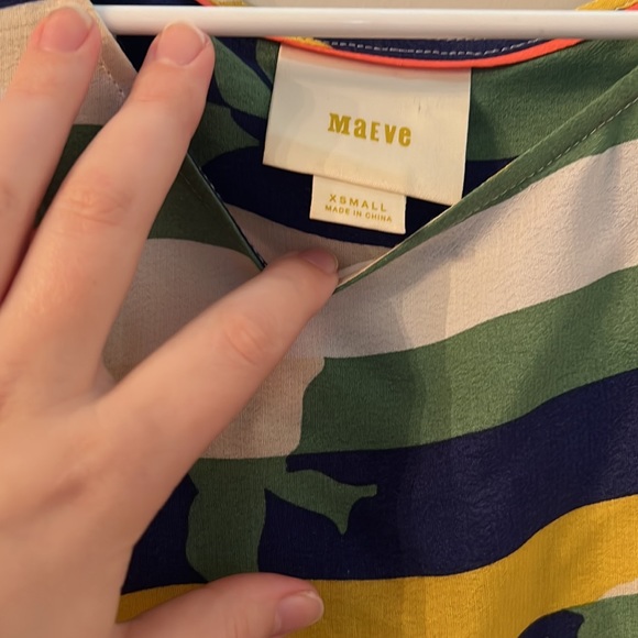 Anthropologie Maeve Milla Printed Striped Top Size XS - Picture 4 of 8